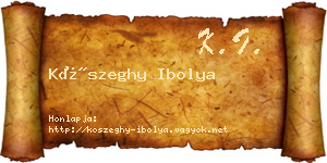 Kőszeghy Ibolya névjegykártya